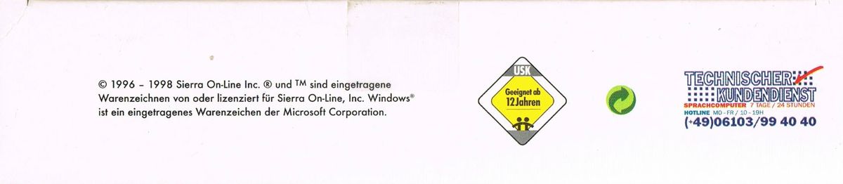 Spine/Sides for Daryl F. Gates' Police Quest: SWAT (Windows and Windows 3.x) (Sierra Originals): Bottom