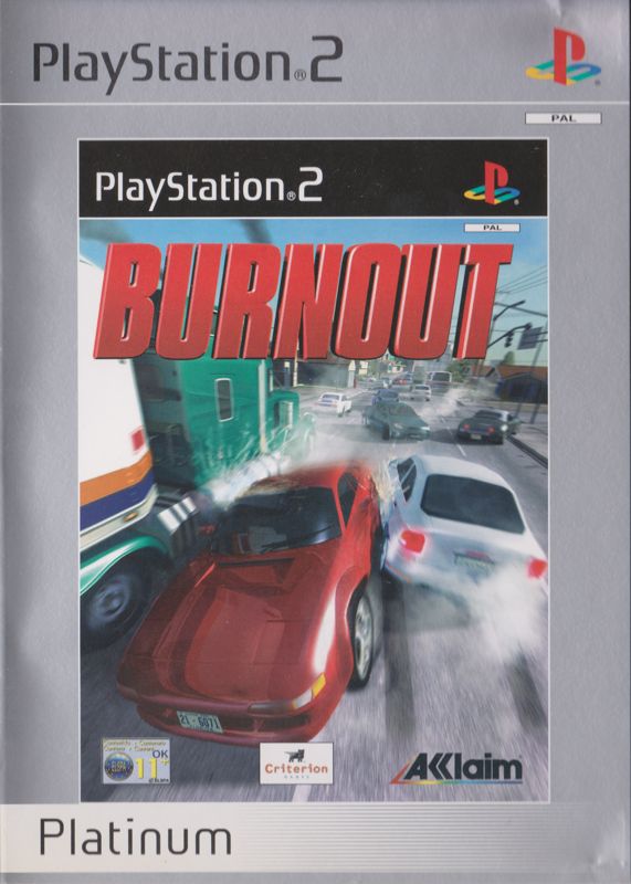 Front Cover for Burnout (PlayStation 2) (Platinum release)