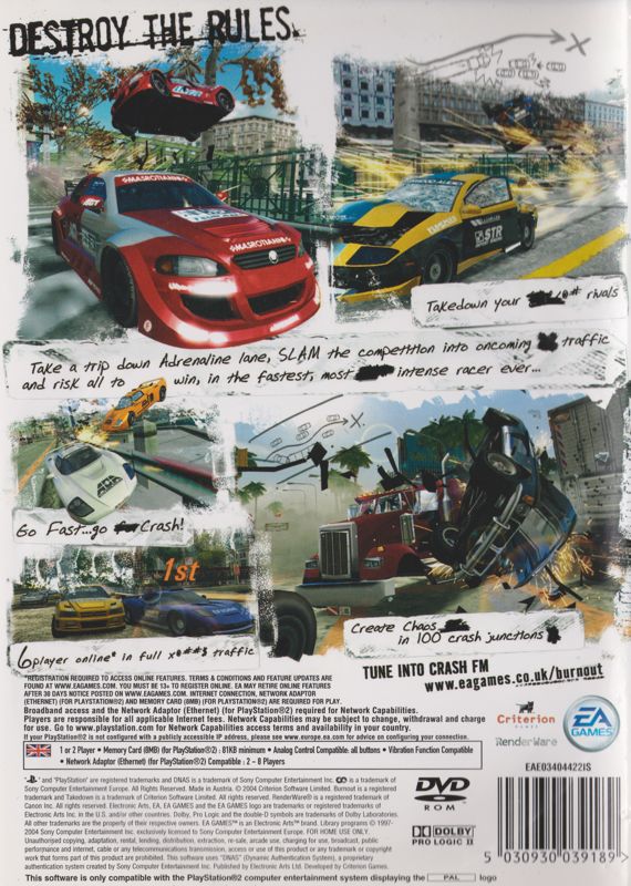 Back Cover for Burnout 3: Takedown (PlayStation 2)