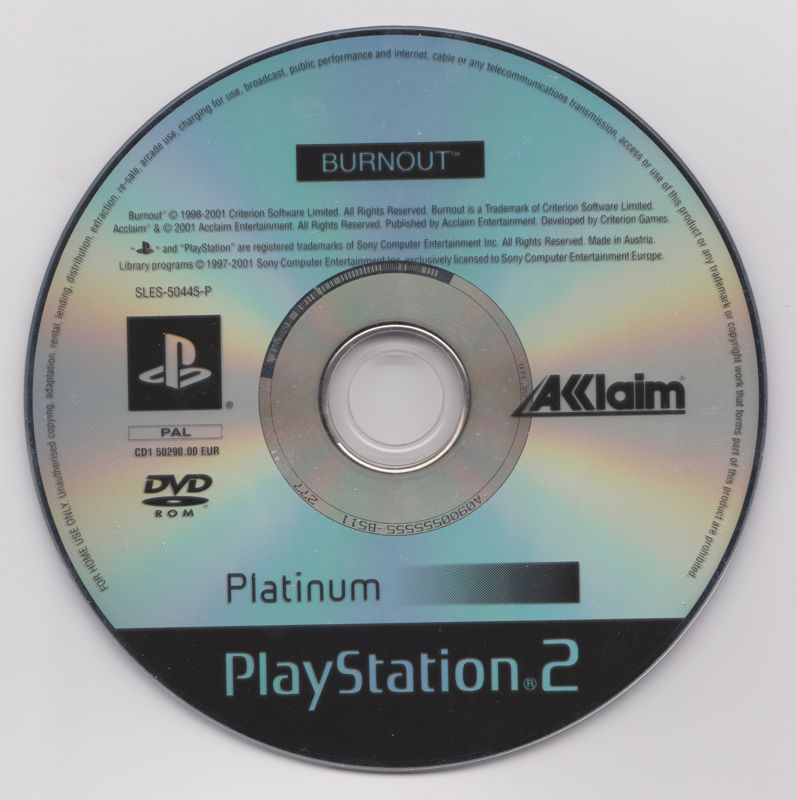 Media for Burnout (PlayStation 2) (Platinum release)