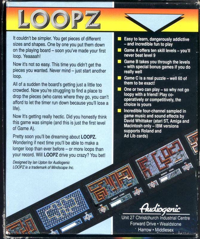 Back Cover for The Loopz Collection (Amstrad CPC and ZX Spectrum)