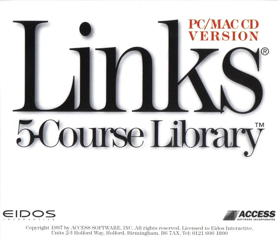 Other for Links: 5-Course Library - Volume 1 (DOS and Macintosh and Windows): Jewel Case - Back