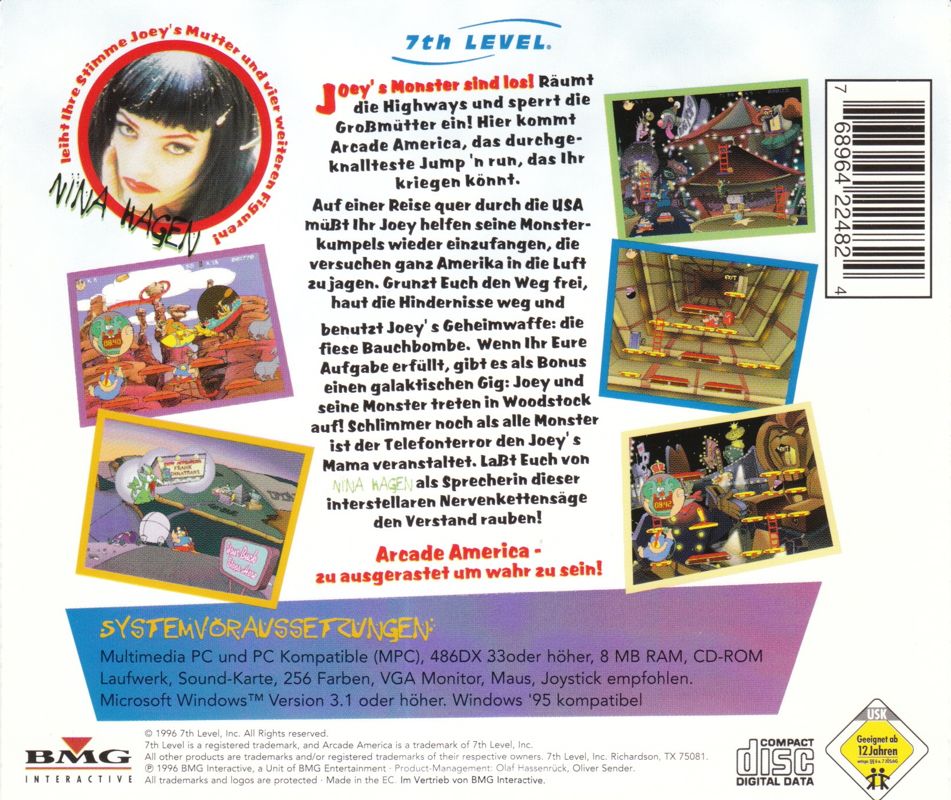Other for Arcade America (Windows and Windows 3.x) (First release): Jewel Case - Back