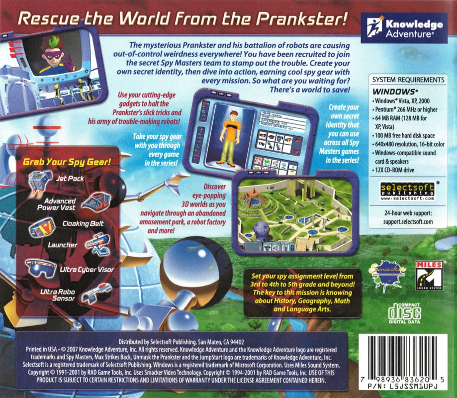 Selectsoft JumpStart Spy Masters: Unmask the Prankster cover or packaging material ...