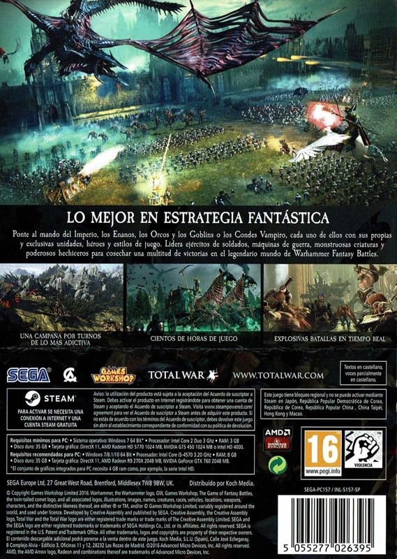 Back Cover for Total War: Warhammer (Windows)