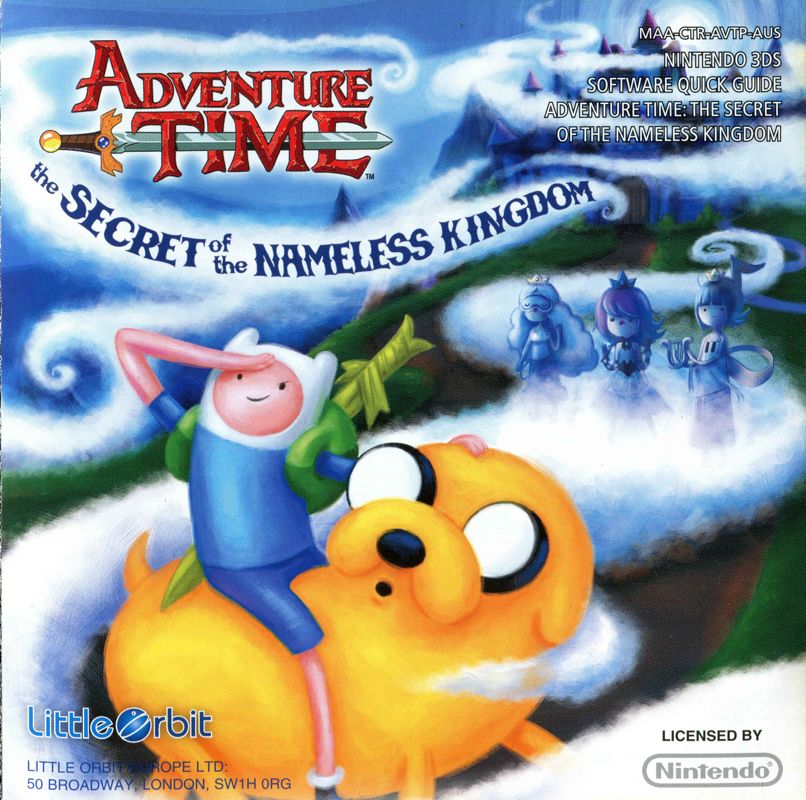 Manual for Adventure Time: The Secret of the Nameless Kingdom (Nintendo 3DS): Front