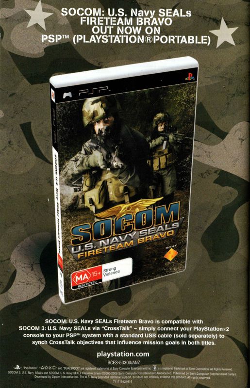 Manual for SOCOM 3: U.S. Navy SEALs (PlayStation 2): Back