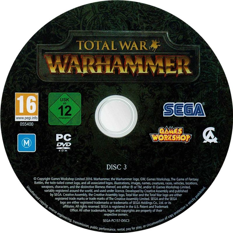 Media for Total War: Warhammer (Windows): Disc 3