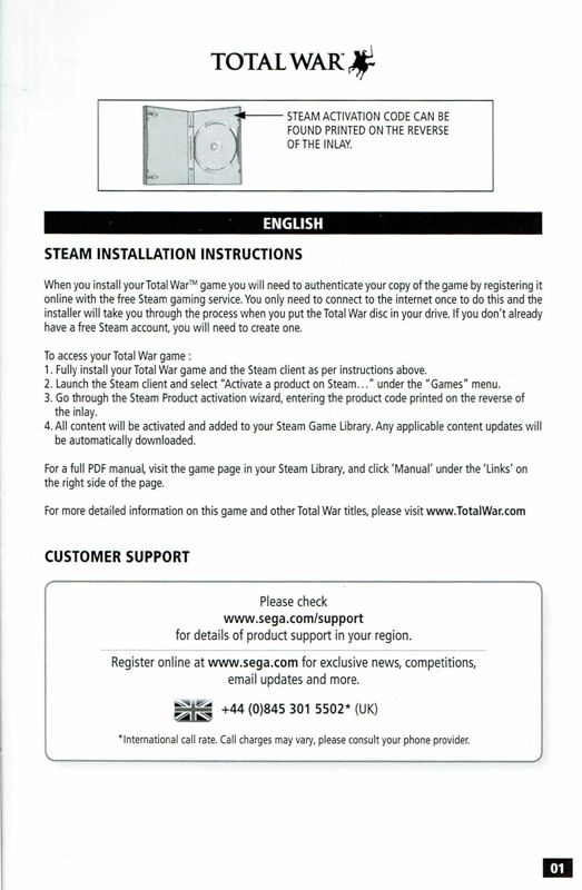 Extras for Total War: Warhammer (Windows): Steam Install Instructions- Front