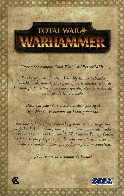 Manual for Total War: Warhammer (Windows): Front