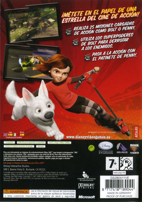 Back Cover for Bolt (Xbox 360)