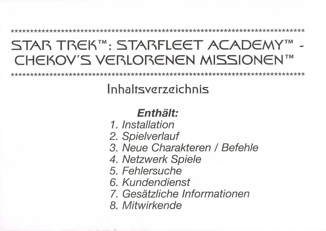 Manual for Star Trek: Federation Compilation (DOS and Windows): Chekov's Lost Missions - Front