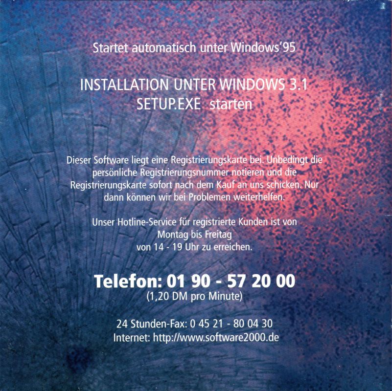 Inside Cover for Alarm für Cobra 11: Die Autobahnpolizei (included games) (Macintosh and Windows 3.x)