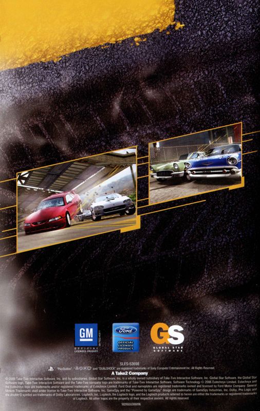 Manual for Ford Vs. Chevy (PlayStation 2): Back