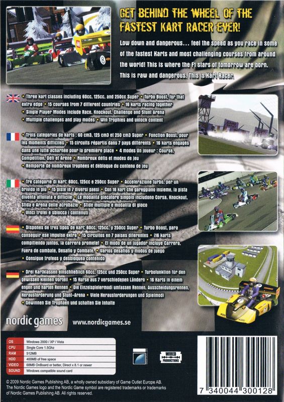 Back Cover for Kart Racer (Windows) (EMEA release)