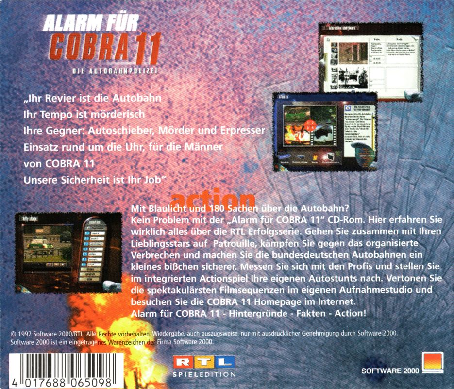 Back Cover for Alarm für Cobra 11: Die Autobahnpolizei (included games) (Macintosh and Windows 3.x)