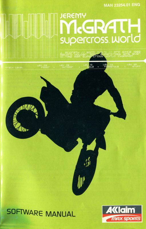Manual for Jeremy McGrath Supercross World (PlayStation 2): Front
