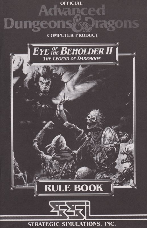 Manual for Eye of the Beholder / Eye of the Beholder II: The Legend of Darkmoon / Eye of the Beholder III: Assault on Myth Drannor (DOS): Eye of the Beholder II - Front