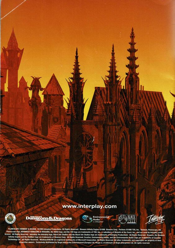 Manual for Planescape: Torment (Windows): Back