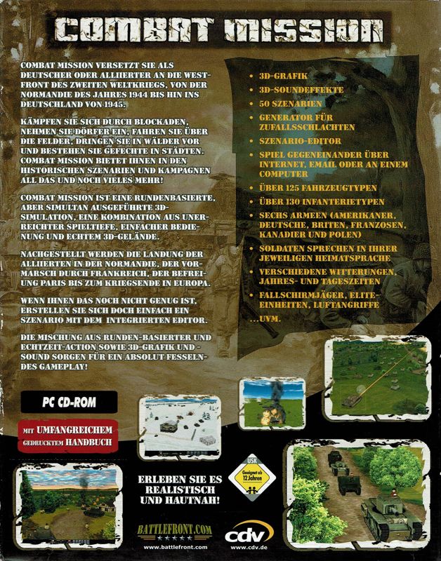 Back Cover for Combat Mission: Beyond Overlord (Windows)