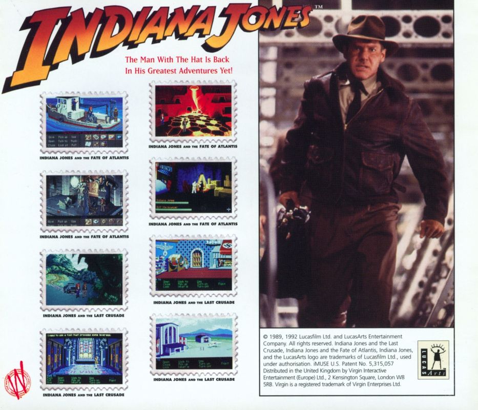 Other for Indiana Jones and the Last Crusade / Indiana Jones and the Fate of Atlantis (DOS) (The White Label release): Jewel Case - Back