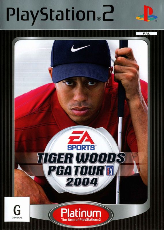 Front Cover for Tiger Woods PGA Tour 2004 (PlayStation 2) (Plaitnum release)