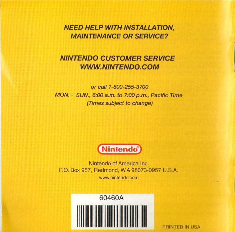 Manual for New Super Mario Bros. (Nintendo DS): Instruction Booklet Back