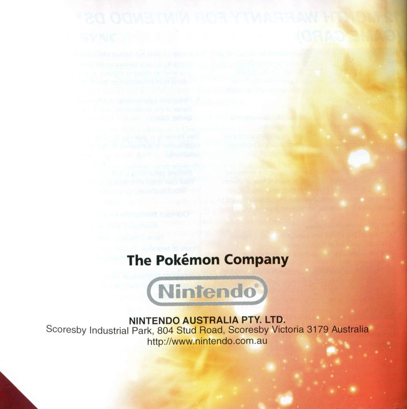 Manual for Pokémon White Version 2 (Nintendo DS): Back