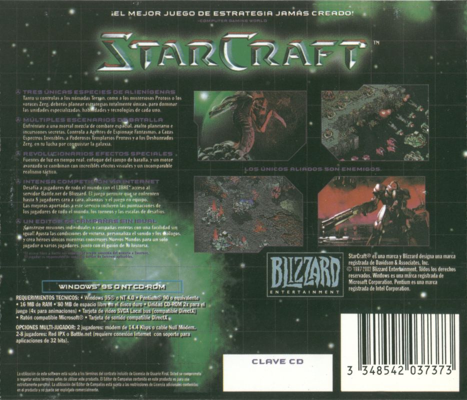 Other for StarCraft (Macintosh and Windows): Jewel Case - Back