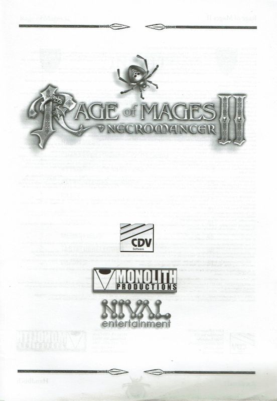 Manual for Rage of Mages II: Necromancer (Windows): Front