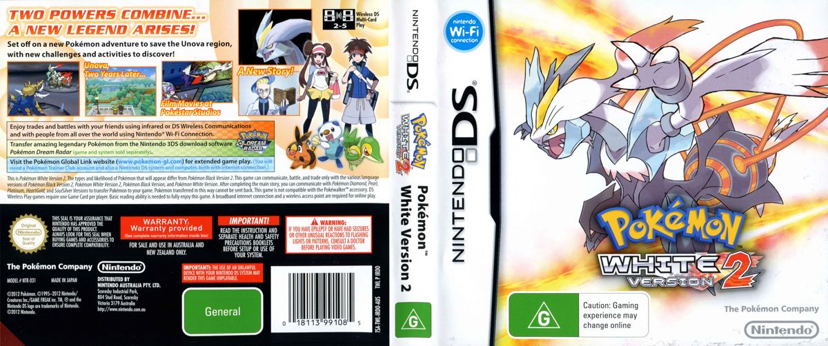 Pokémon White Version 2 cover or packaging material - MobyGames