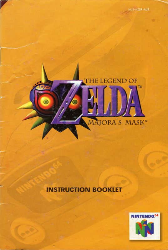 Manual for The Legend of Zelda: Majora's Mask (Nintendo 64) (Limited Edition Gold Game Pak): Front