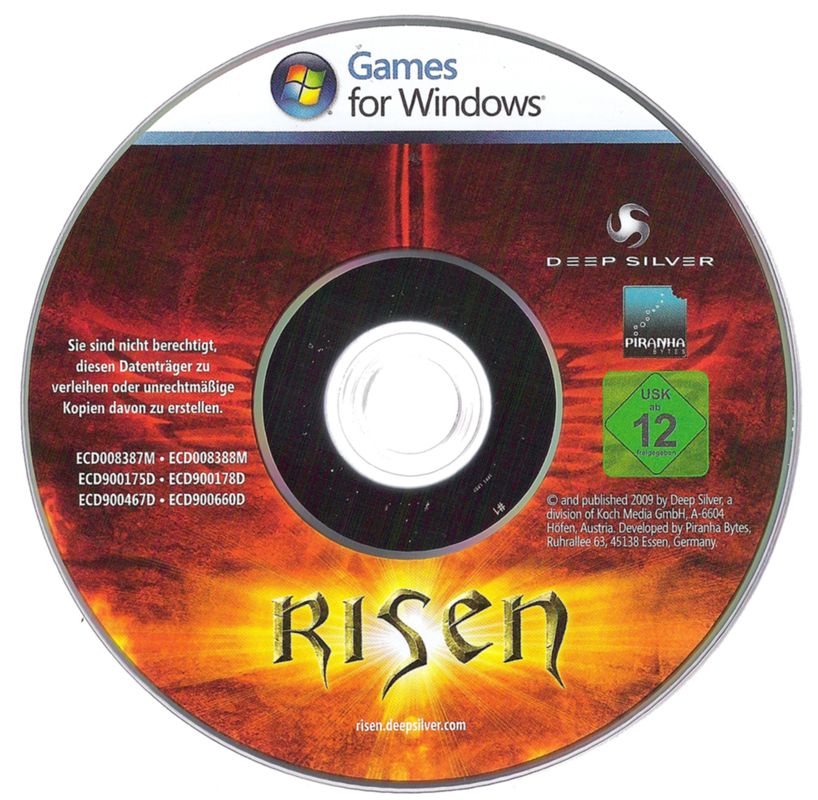 Media for Risen (Windows): Game DVD