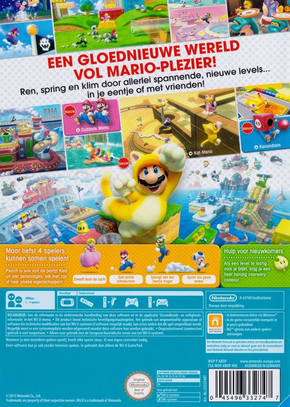 Back Cover for Super Mario 3D World (Wii U)