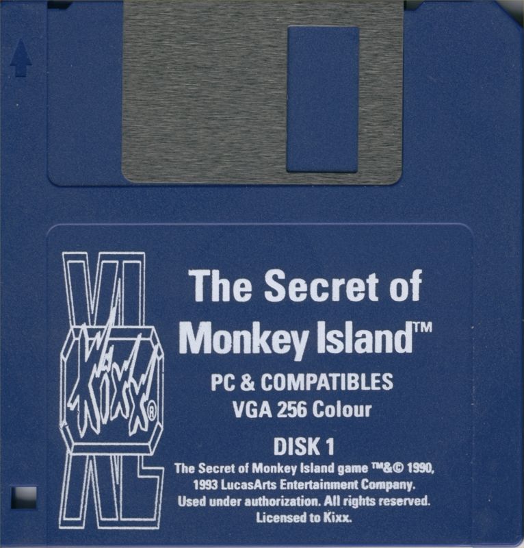Media for The Secret of Monkey Island (DOS) (Kixx XL release): Disk 1 - DD 720kB