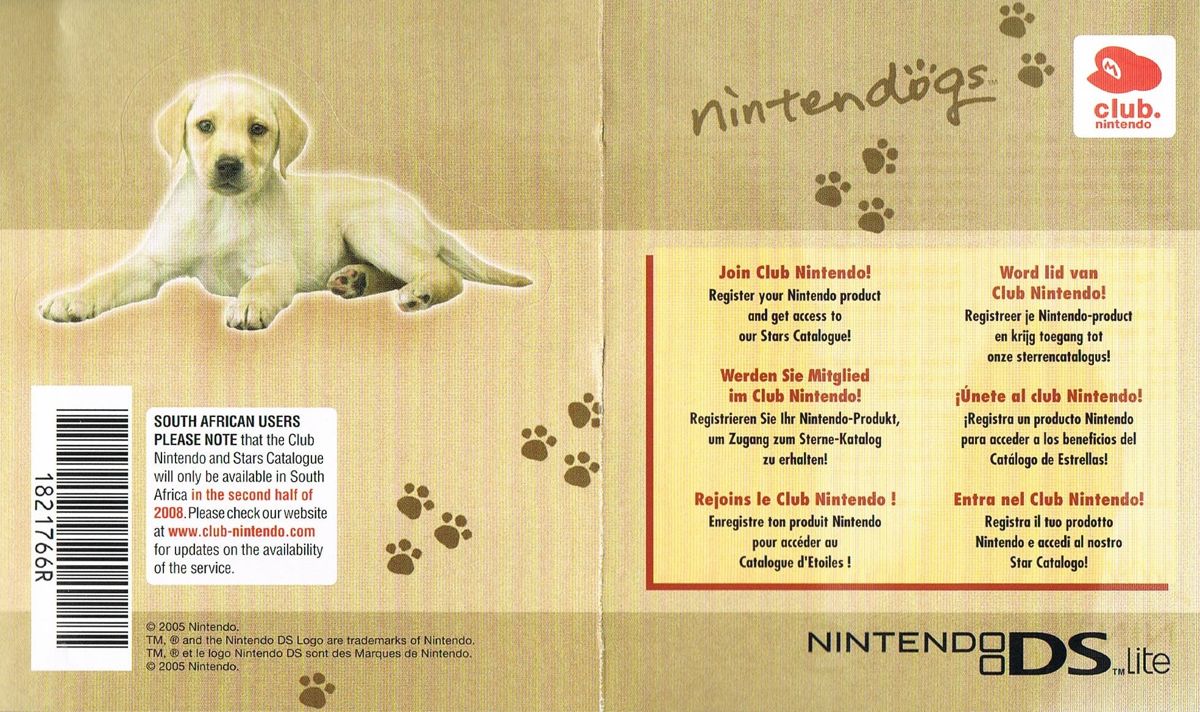 Advertisement for Nintendogs: Lab & Friends (Nintendo DS) (Touch Generations release): Club Nintendo - Front