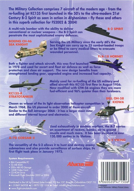 Back Cover for Military Collection (Windows)