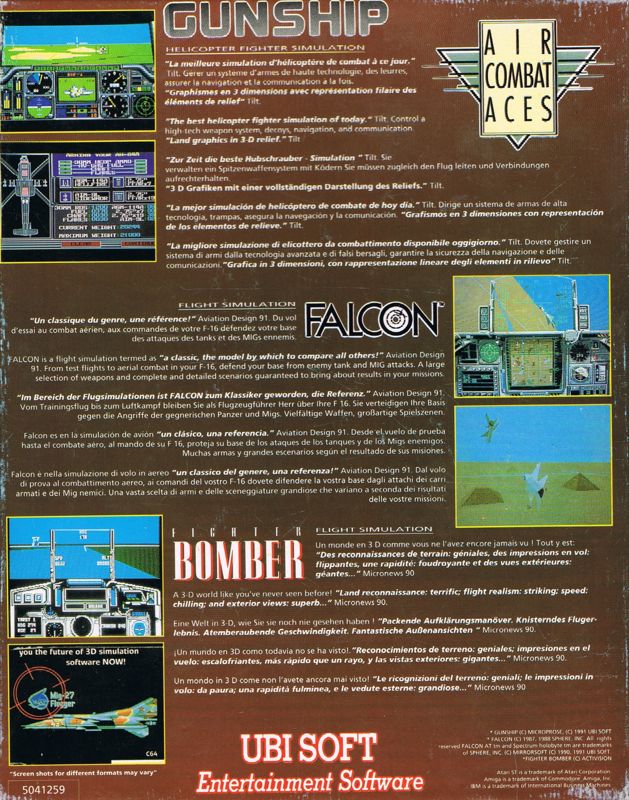 Back Cover for Air Combat Aces (DOS)