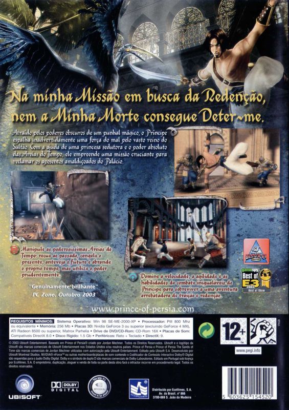 Back Cover for Prince of Persia: The Sands of Time (Windows)