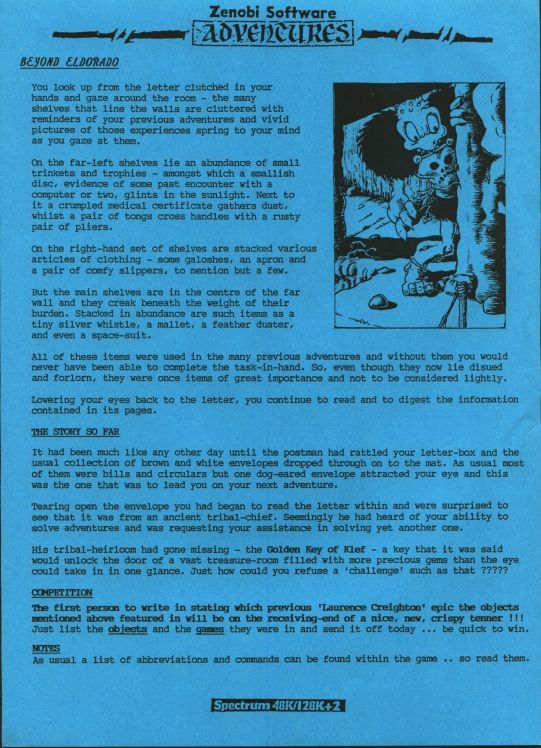 Extras for Beyond Eldorado (ZX Spectrum) (Zenobi Software release)
