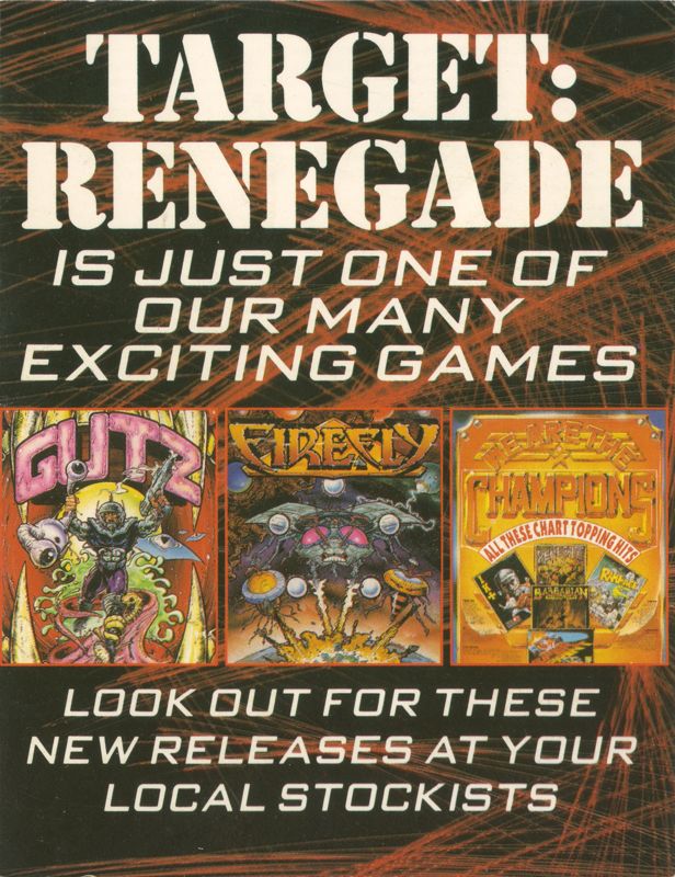 Advertisement for Target: Renegade (ZX Spectrum)