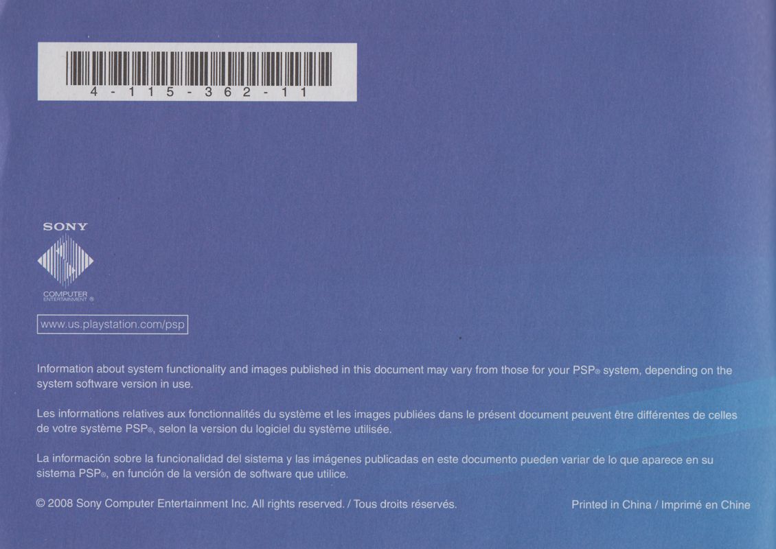 Extras for Ratchet & Clank: Size Matters (PSP System bundle) (PSP): Quick Reference booklet - Back