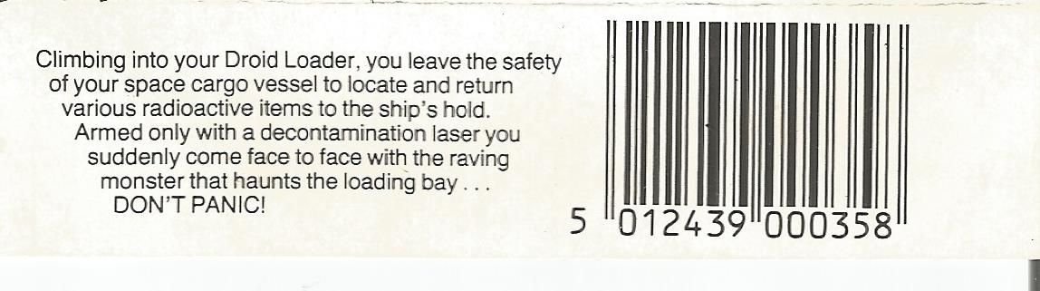 Back Cover for Don't Panic (ZX Spectrum)