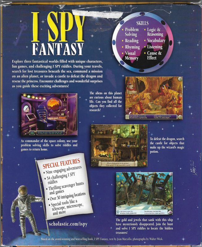 Back Cover for I Spy: Fantasy (Macintosh and Windows) ("Free I Spy Mini CD & Book Inside!" release)