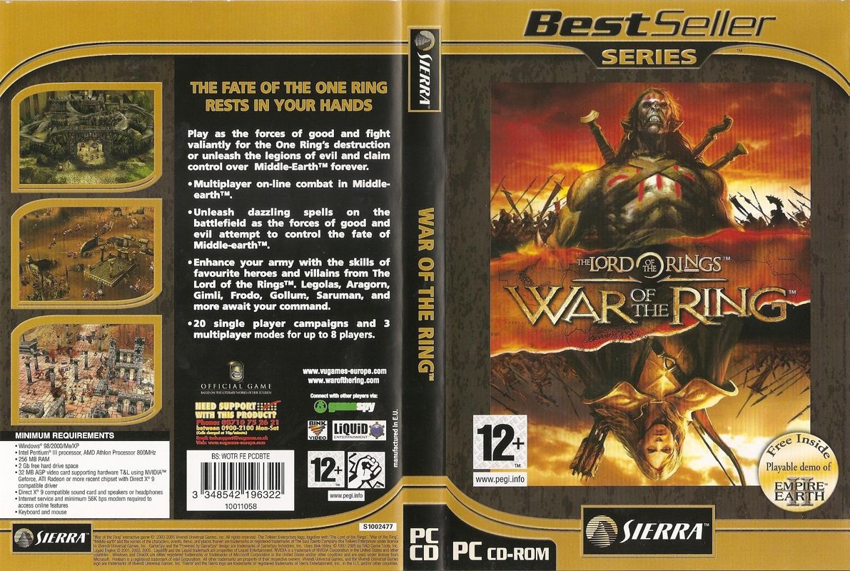 Full Cover for The Lord of the Rings: War of the Ring (Windows) (BestSeller Series release)
