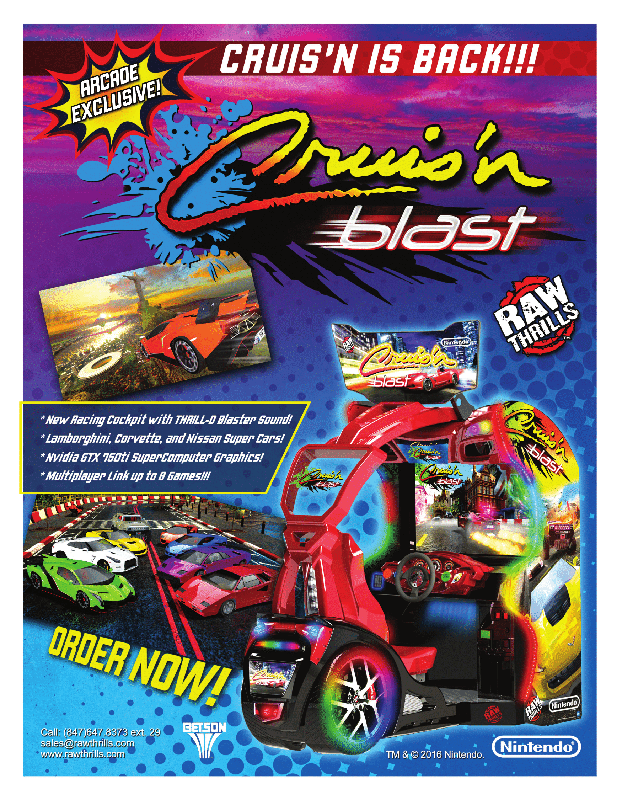 Front Cover for Cruis'n Blast (Arcade) (From http://rawthrills.com)