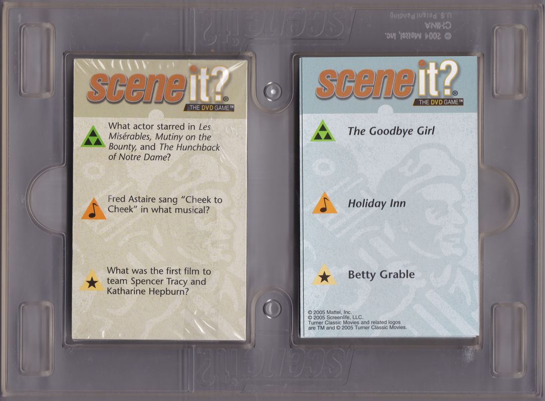 Other for Scene It?: Turner Classic Movies Edition (DVD Player): The inner tray holds two decks of trivia cards, the dice occupy the central recess