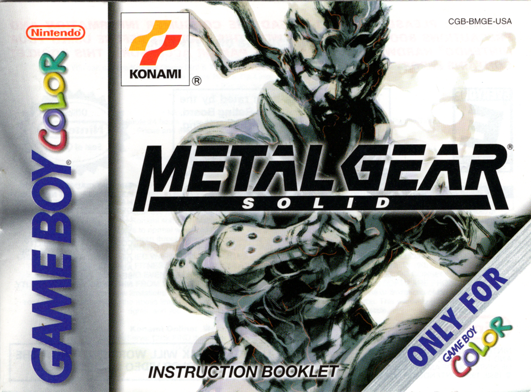 Manual for Metal Gear Solid (Game Boy Color): Front