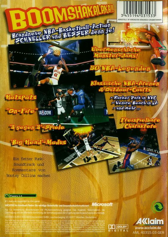 Back Cover for NBA Jam (Xbox)