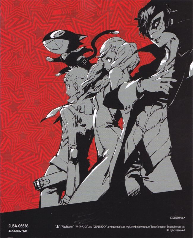 Manual for Persona 5 (PlayStation 4): Back